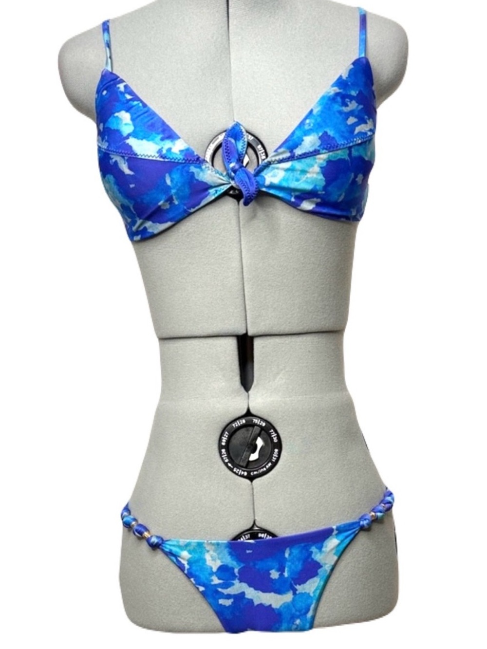 ViX Paula Hermanny Bikini Set L Top S Bottom Blue Floral